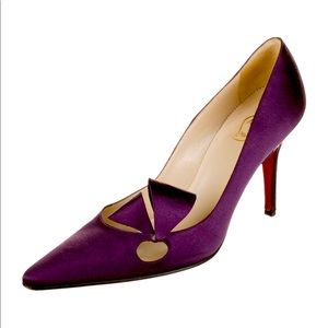 Royal Purple Louboutins- satin material with bow